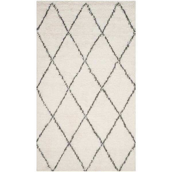 Safavieh 8 x 10 ft. Kenya Hand Knotted RugIvory & Grey Large Rectangle KNY733A-8 - main